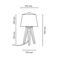 Estella Table Lamp 1xE27 Max.25W Oiled Oak/Anthracite Fabric Cable/Brown Fabric Shade 6852174