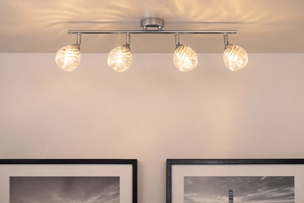 Wave Ceiling Lamp Incl. 4xG9 Max.28W Chrome Metal/Transparent Glass 2102428