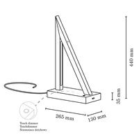 Lampa Stołowa Segel 2xLED 24V Zintegrowana 770lm 3000K 8,5W Drewno Bukowe Orzech/Czarna Tkanina Kabel z Dotykowym Ściemniaczem 7213976