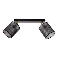 Nevoa Ceiling Lamp 2xE27 Max.25W Black Metal/Gold Metal/Black Fabric Shade 56392204