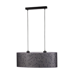 Galance Pendant Lamp 2xE27 Max.40W Black Metal/Black Fabric Cable/Black-Gold Wallpaper Shade 1026021310625