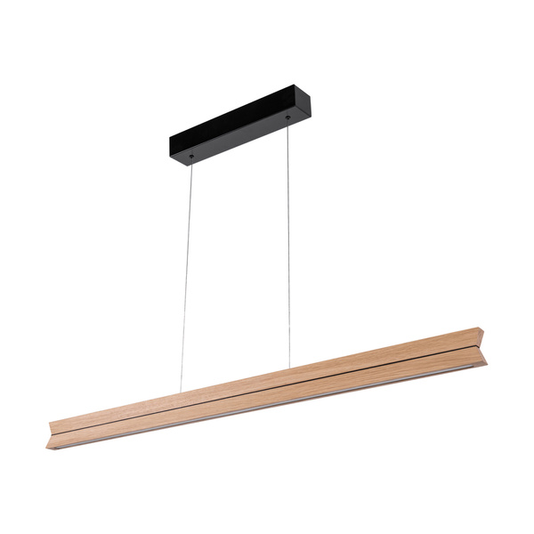 Twin Black Pendant Lamp 3xLED 24V Int. 23W Black/Oiled Oak with Touch Dimmer/Rollizug (1000mm)