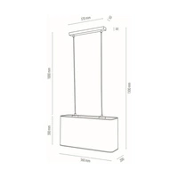 Lampa Wisząca Cadre 2xE27 Max.40W Czarny Metal/Przezroczysty Kabel PCV/Klosz z Czarnej Tkaniny 872030204