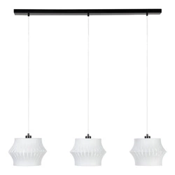 Lotus Pendant Lamp 3xE27 Max.40W Black Metal/Transparent PVC Cable/Gray Fabric Shade 15640304