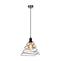 Komet Pendant Lamp 1xE27 Max.60W Chrome Metal/Black Metal/Black PVC Cable 1855104
