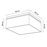 Lampa Sufitowa Vertiga 4xE27 Max.25W Dąb Olejowany/Szary Klosz Tkaniny 34522474