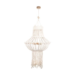 Samba Pendant Lamp 3xE27 Max.15W LED Oiled Oak/Cream Braided Cotton Cord/Natural Fabric Cable 18737374