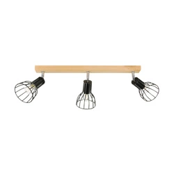 Megan Wood Ceiling Lamp 3xE14 Max.40W Birch Wood/Black Metal 2344360