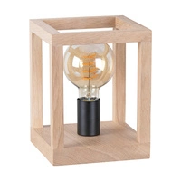 Kago Table Lamp 1xE27 Max.60W Oiled Oak/Black Metal/Black Fabric Cable 7154174