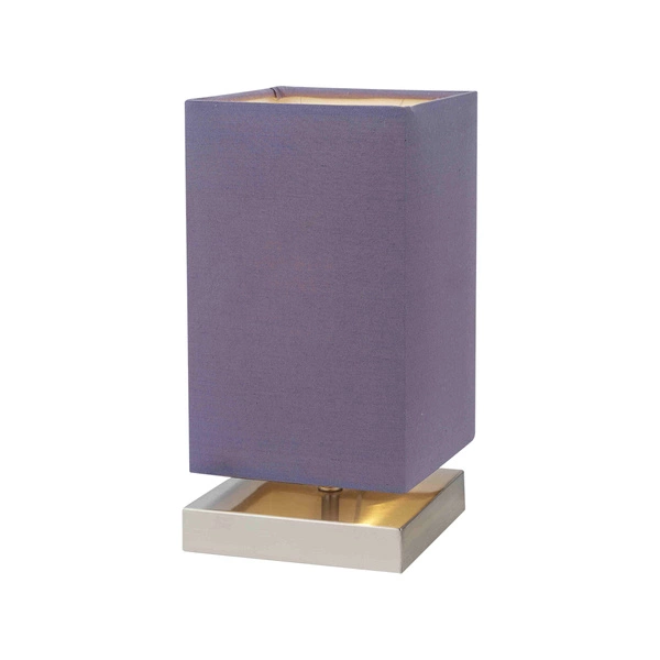 Nanga Table Lamp 1xE14 Max.40W Satin Metal/Purple Fabric Shade 7070114