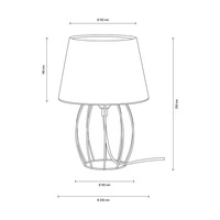 Merano Table Lamp 1xE27 Max.25W Black Metal/Black PVC Cable/Black Fabric Shade 7564104