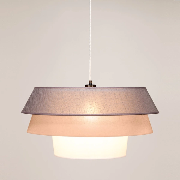 Amar Pendant Lamp 1xE27 Max.60W Black Metal/Transparent PVC Cable/Graphite-Pink-White Fabric Shade 160970104
