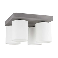 Gentle Ceiling Lamp 4xE27 Max.25W Gray Concrete/White Fabric Shade 2321436