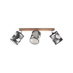 Espacio Ceiling Lamp 3xE27 Max.25W Oiled Oak/Multicolor Wallpaper 56748374