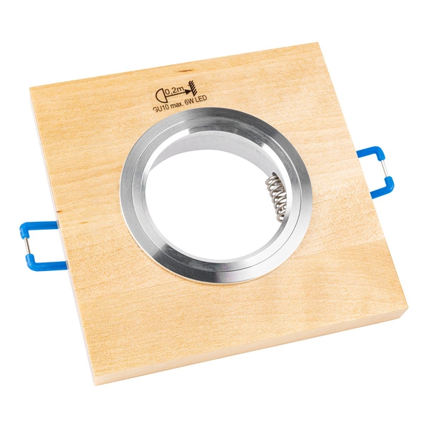 Vitar Wood Square Downlight 1xGU10 Max.6W LED Birch Wood 2015160