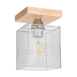 Norman Wood Ceiling Lamp 1xE27 Max.25W Birch Wood/Chrome Metal 8175160