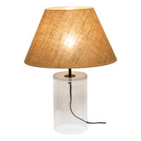 Jute Glass Table Lamp 1xE27 Max.40W Transparent/Black/Beige 779119110