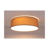 Lampa Sufitowa Josefina 1xLED Zintegrowana 1650lm 2700K 18W Biały Metal/Brązowy Klosz Tkaniny 4793802