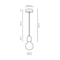 Lampa wisząca Amory 1xE27 Max.60W Szary Beton/Czarny Kabel Tkaninowy 9779136