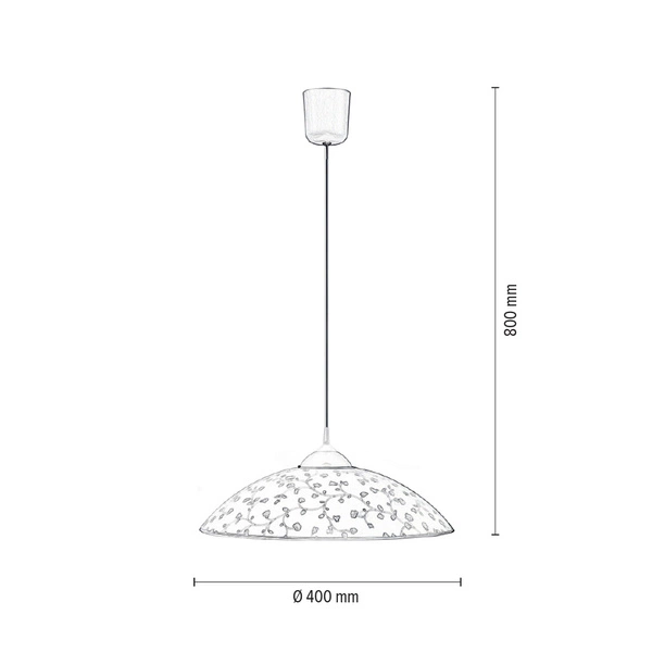 Flora Pendant Lamp 1xE27 Max.60W White Synthetic Material/White Synthetic Material Cable/White Glass 4044502A