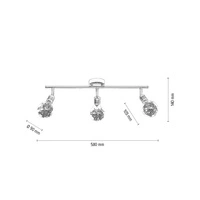 Bulbs Ceiling Lamp Incl. 3xG9 Max.28W Chrome Metal/Transparent Glass 2507328