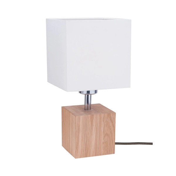Trongo Square Table Lamp 1xE27 Max.25W Oiled Oak/Anthracite/White 7191174