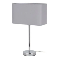 Cadre Table Lamp 1xE27 Max.25W Chrome Metal/Transparent PVC Cable/Gray Fabric Cable 93910128