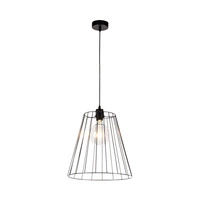Swan Pendant Lamp 1xE27 Max.60W Black Metal/Black PVC Cable 19349104