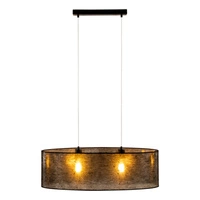 Nevoa Pendant Lamp 2xE27 Max.40W Black Metal/Transparent PVC Cable/Black Fabric Shade 17920204