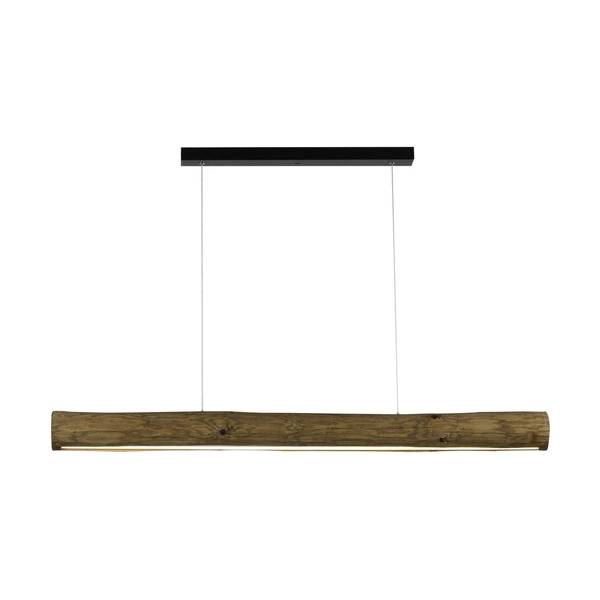 Lucas Pendant Lamp 1xLED Samsung 24V Integrated 3080lm 3000K 33W Stained Pine Brown/Black Metal/Transparent PVC Cable with Touch Dimmer 69680104