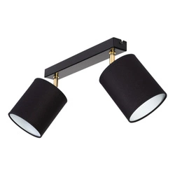 Aprillia Ceiling Lamp 2xE27 Max.25W Black Metal/Gold Metal/Black Fabric Shade 56346204