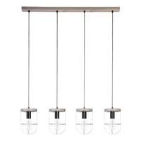 Lampa Wisząca Netuno 4xE27 Max.15W LED Witrażowa Sosna Szara/Czarny Metal/Czarny Kabel PCV/Srebrny Metal 1871759457