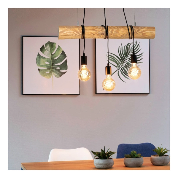 Trabo Short Pendant Lamp 3xE27 Max.60W Stained Pine/Black 68304304