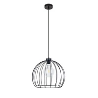 Coop Pendant Lamp 1xE27 Max.60W Black Metal/Black PVC Cable 1881904
