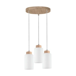 Bosco Pendant Lamp 3xE27 Max.60W Oiled Oak/Transparent/White 1720574