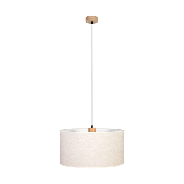 Boho Lampa Wisząca 1xE27 Max.60W Dąb Olejowany/Transparentny PVC/Beżowy 16910174