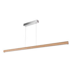 Conor Pendant Lamp 1xLED 24V Int. 45W Matt Nickel/Oiled Oak with Touch Dimmer (1600mm)