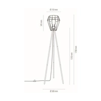 Endorfina lampa podłogowa 1xE27 maks. 40W czarny metal/czarny kabel PVC 12520104