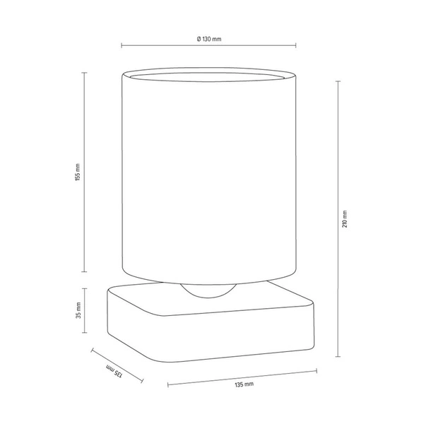 Gentle Table Lamp 1xE27 Max.25W Gray Concrete/Black Fabric Shade/White Fabric Shade 7411936