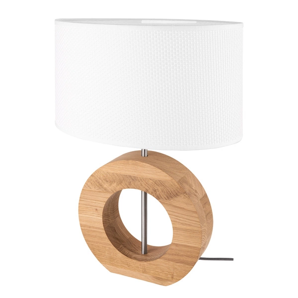 Logan Table Lamp 1xE27 max. 40W Oiled Oak/Matte Nickel/White 7017411711535