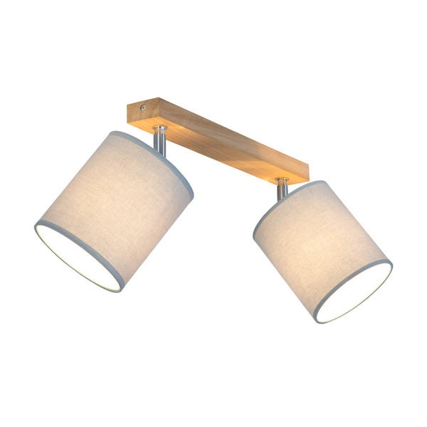 Aprillia Ceiling Lamp 2xE27 Max.25W Oiled Oak/Gray Fabric Shade 56745274
