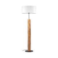Pino Floor Lamp 1xE27 Max.60W Black/Stained Pine/Black Braided/White 87627904