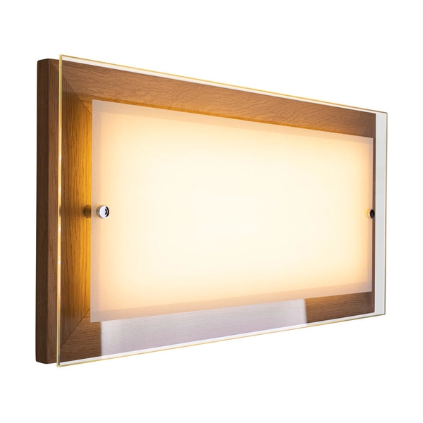 Finn Wall Lamp 1xLED Integrated 2100lm 2700K 24W Oiled Oak/White-Transparent Glass 4032974