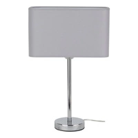 Lampa stołowa Cadre 1xE27 maks. 25W chromowany metal/przezroczysty kabel PVC/szary kabel z tkaniny 93910128