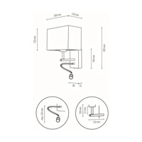 Boho Kinkiet 1xE27 Max.25W, 1xLED Zintegrowany 2,5W Dąb Olejowany/Czarny/Beżowy 57290974