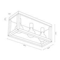 Kago Lampa Sufitowa 3xE27 Max.60W Dąb Olejowany/Chrom 9158374