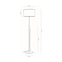 Colette Szara lampa podłogowa 1xE27 maks. 60W barwiona sosna szara/czarny metal/czarny kabel z tkaniny/szary klosz z tkaniny 762217104