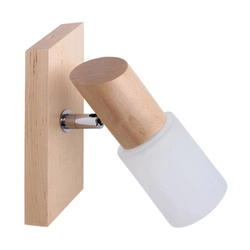 Birgit Kinkiet 1xE14 Max.40W Drewno Brzozowe/Szkło Alabastrowe 2222160