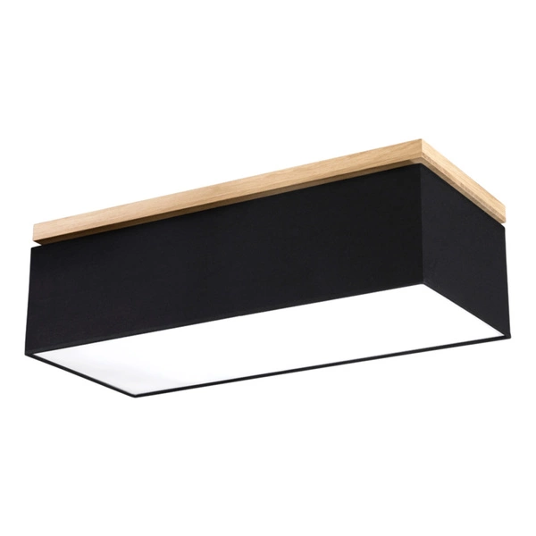 Vertiga Ceiling Lamp 4xE27 Max.25W Oiled Oak/Black Fabric Shade 34513474