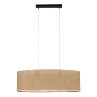 Jute Hanging Lamp 2xE27 Max.40W Black/Transparent/PVC/Beige 17910204